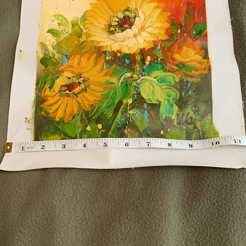 Beautiful floral original oil painting. Approximately 9” x 10 1/2” - Picture 5 of 6